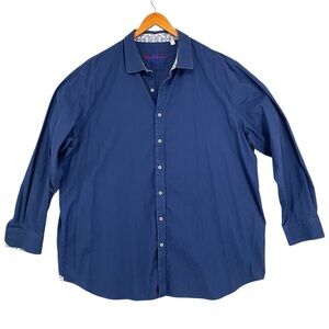 Robert Graham Long Sleeve Button Down Shirt 4XL – Contrast Collar & Cuffs
